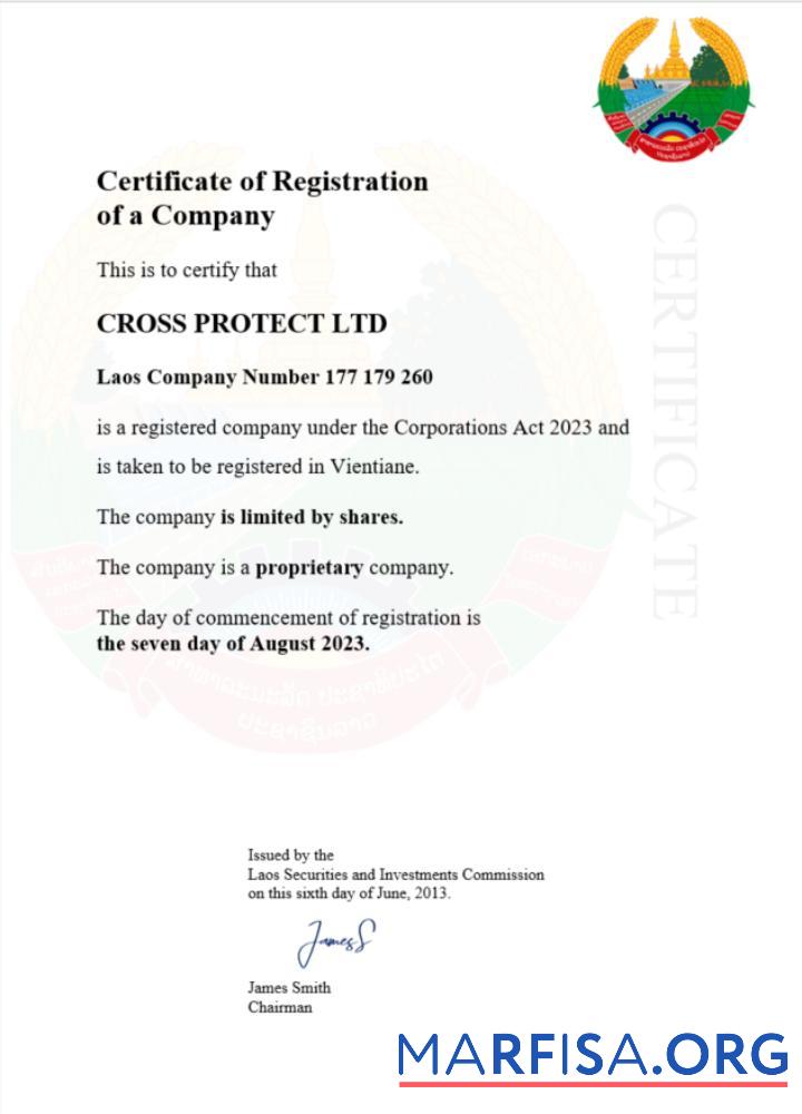 Downloadable Laos business registration certificate Word and PDF template